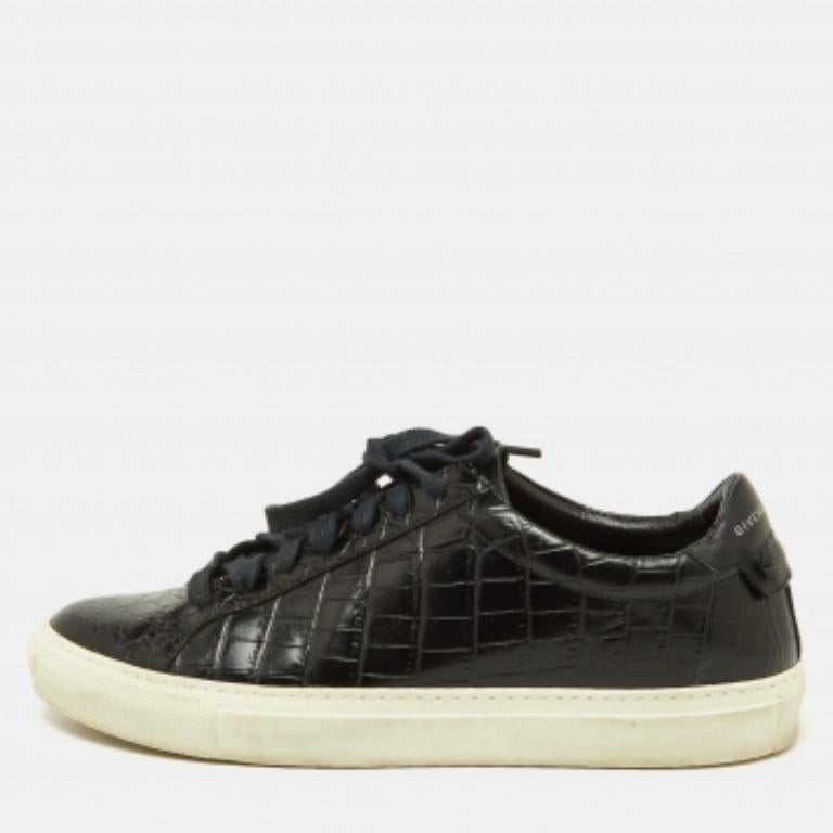 Givenchy Zapatillas Urban Street de piel negra con cocodrilo en relieve Talla 40