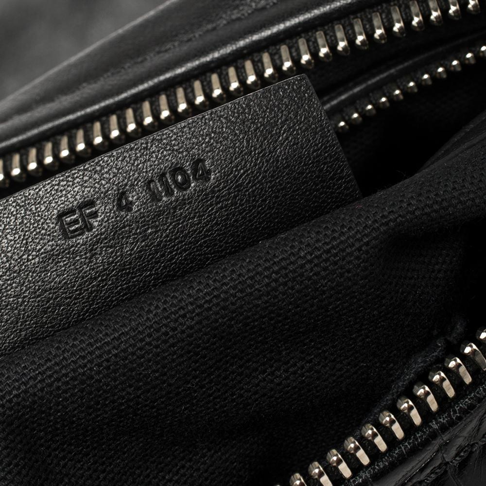 Givenchy Black Croc Embossed , Suede and Leather Large Pandora Shoulder Bag 6