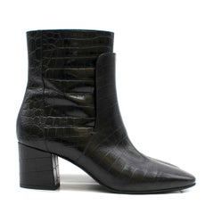 Givenchy Black Crocodile-effect Leather Ankle Boots Size 40