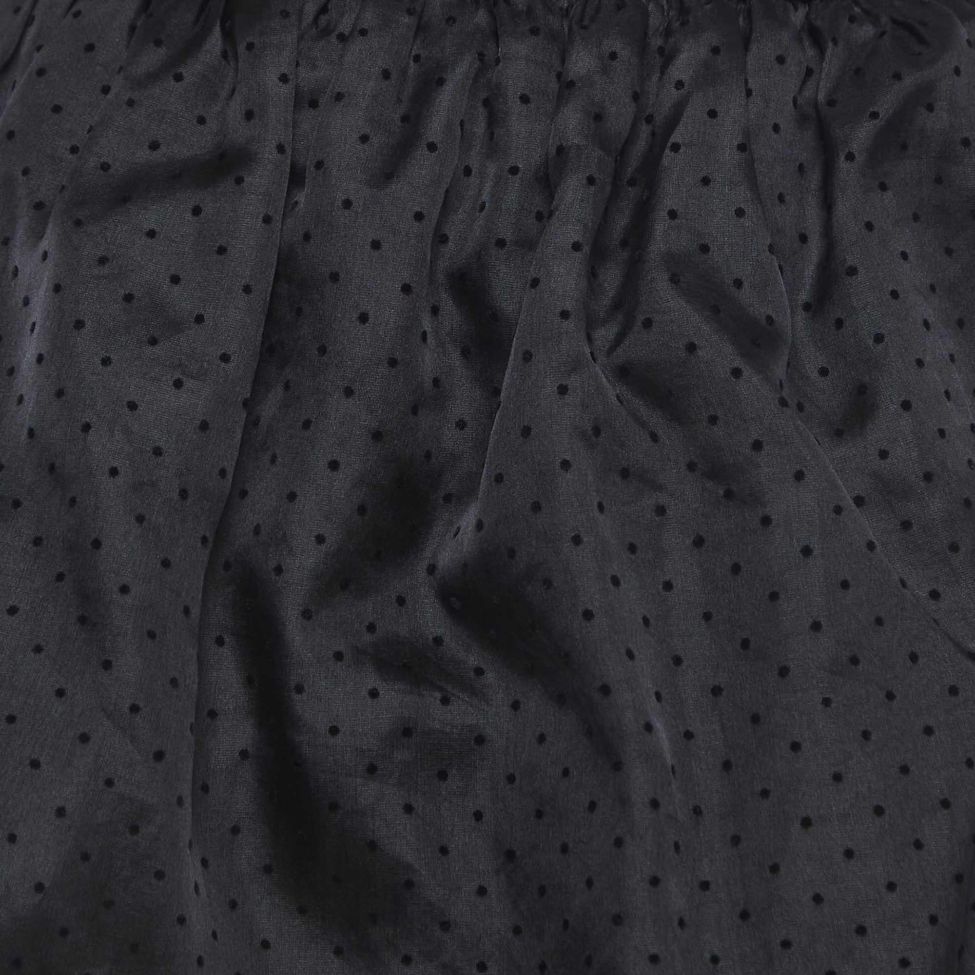 Nero Givenchy - Gonna a ruota in seta a pois neri (10 anni) in vendita