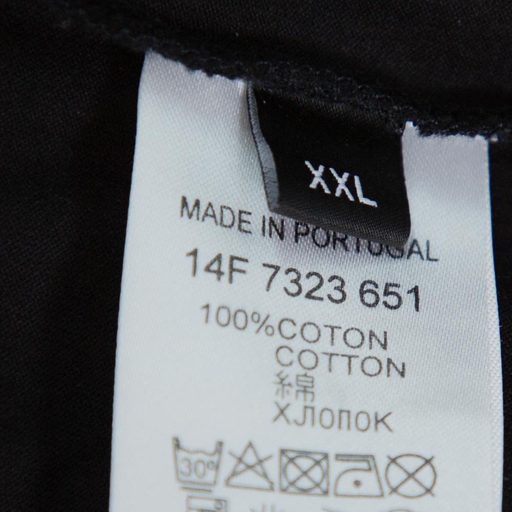 Givenchy Black Elmerinda Print Cotton Crew Neck T-Shirt XXL In Good Condition In Dubai, Al Qouz 2