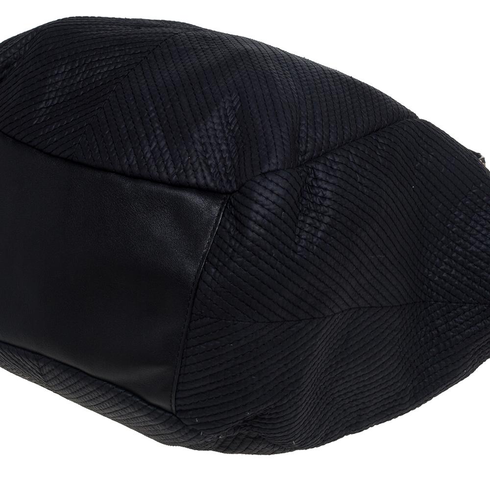 Givenchy Black Fabric Stitch Detail Hobo 6