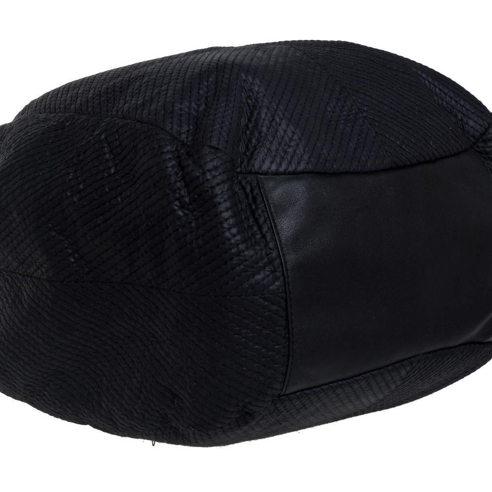 Givenchy Black Fabric Stitch Detail Hobo 5