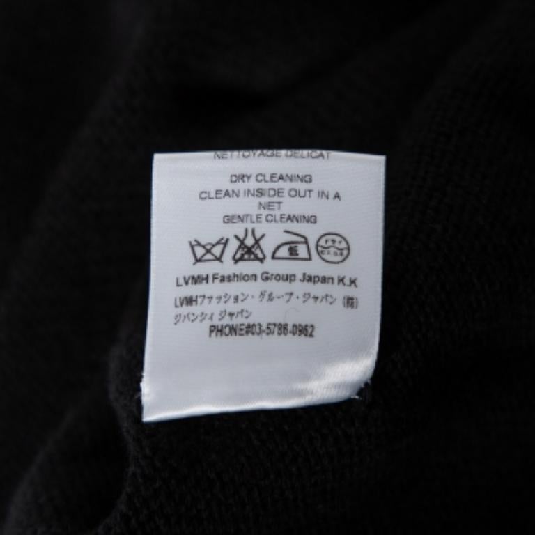 Uomo Givenchy Maglione nero in lana con logo e bordi sfrangiati M. I. in vendita