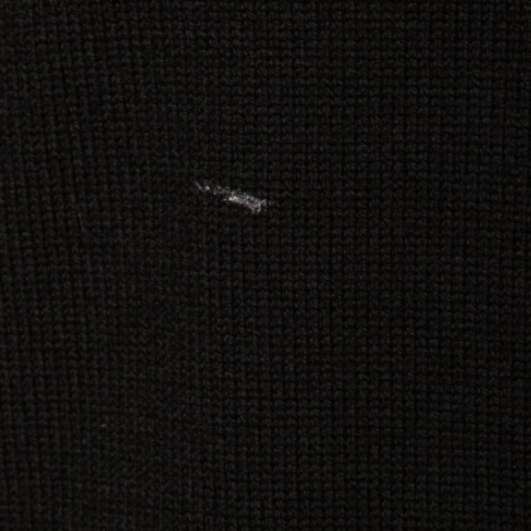 Givenchy Maglione nero in lana con logo e bordi sfrangiati M. I. in vendita 3