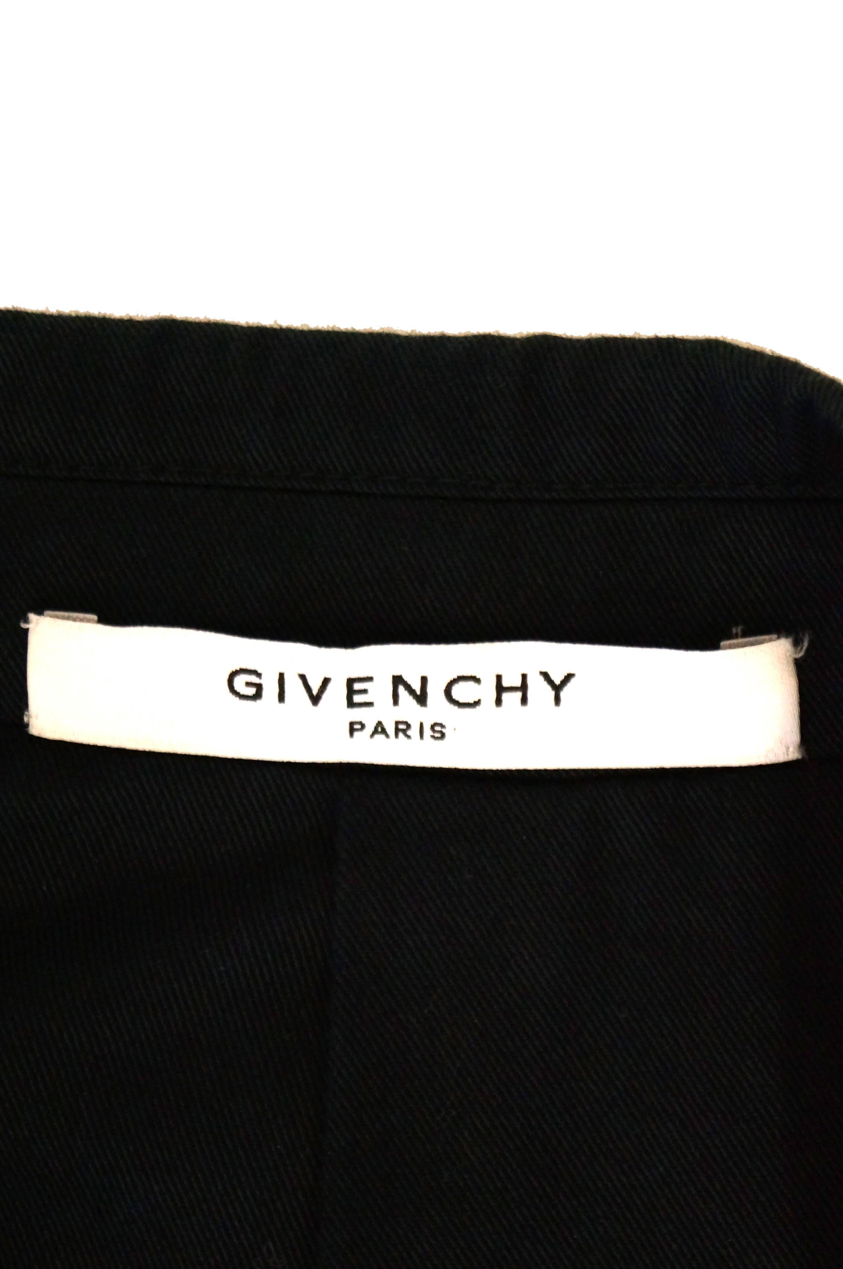 Givenchy Black Floral Lace Back Panel Blazer For Sale 8