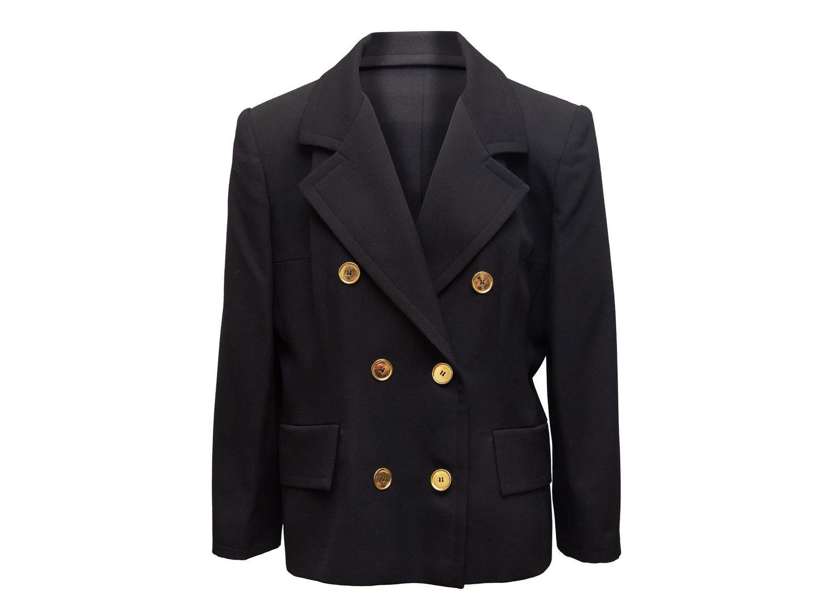 Givenchy Black Givenchy Life Double-Breasted Wool Blazer In Good Condition In New York, NY