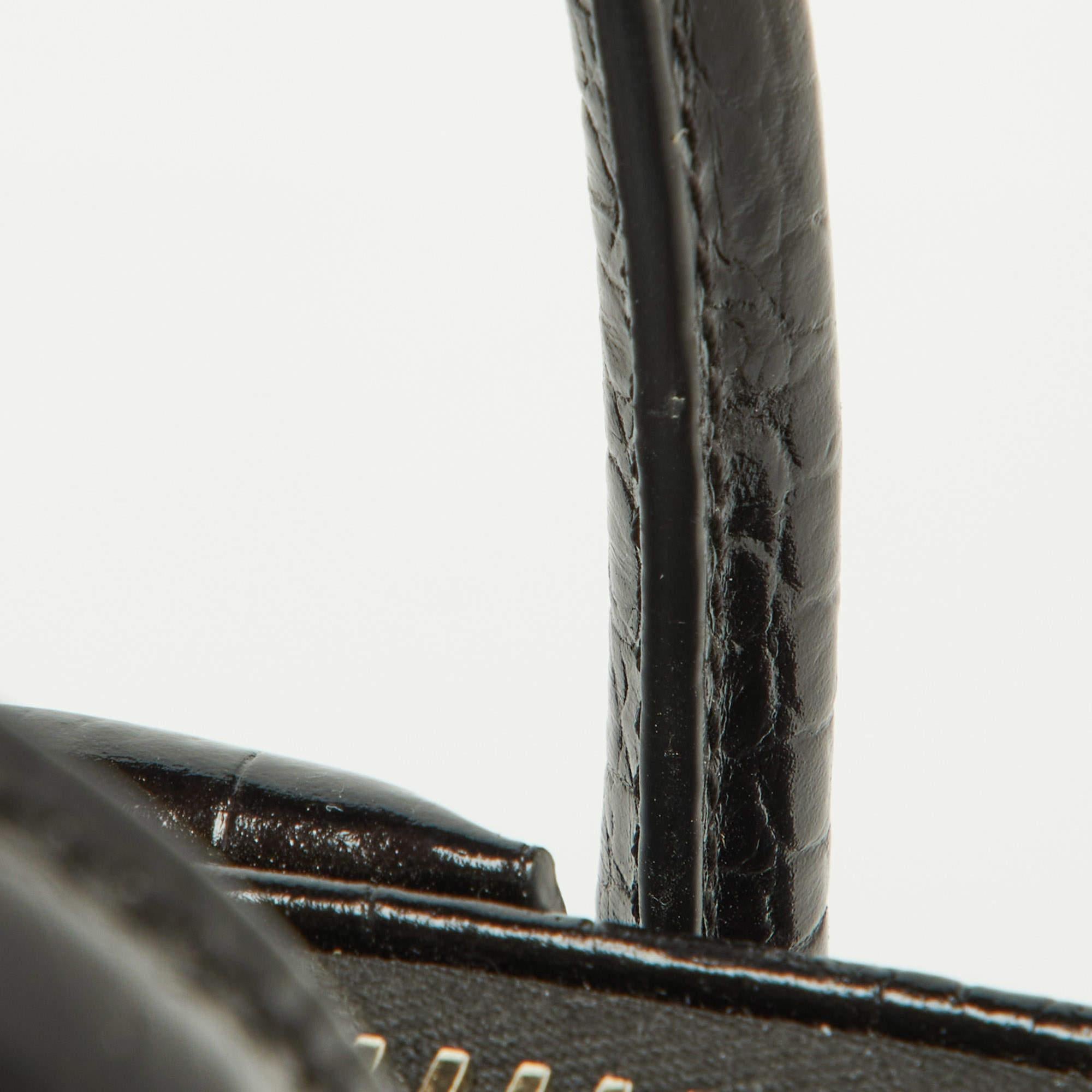 Givenchy Black Glossy Croc Embossed Leather Mini Antigona Satchel 2