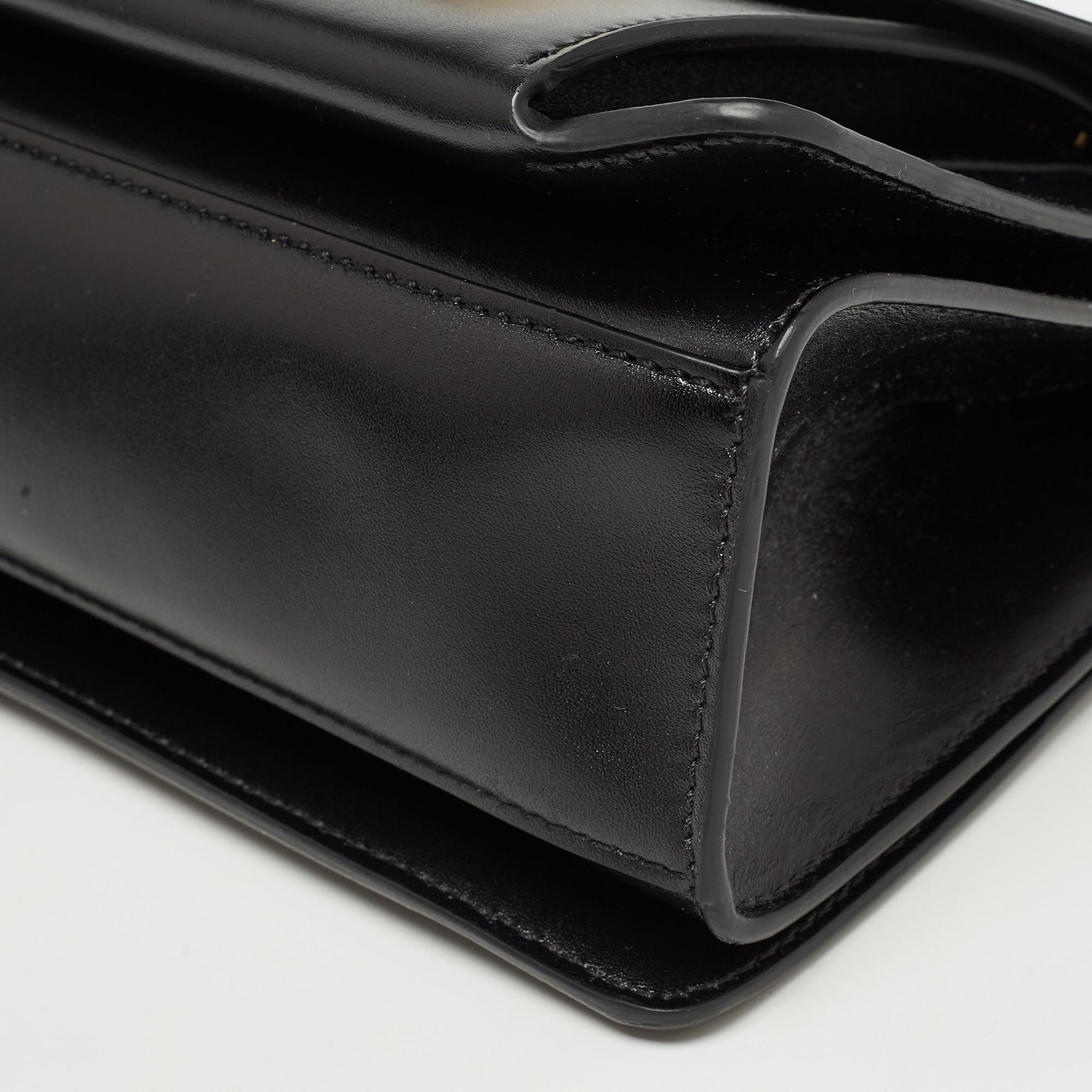 Givenchy Black Glossy Leather Small GV3 Shoulder Bag 9