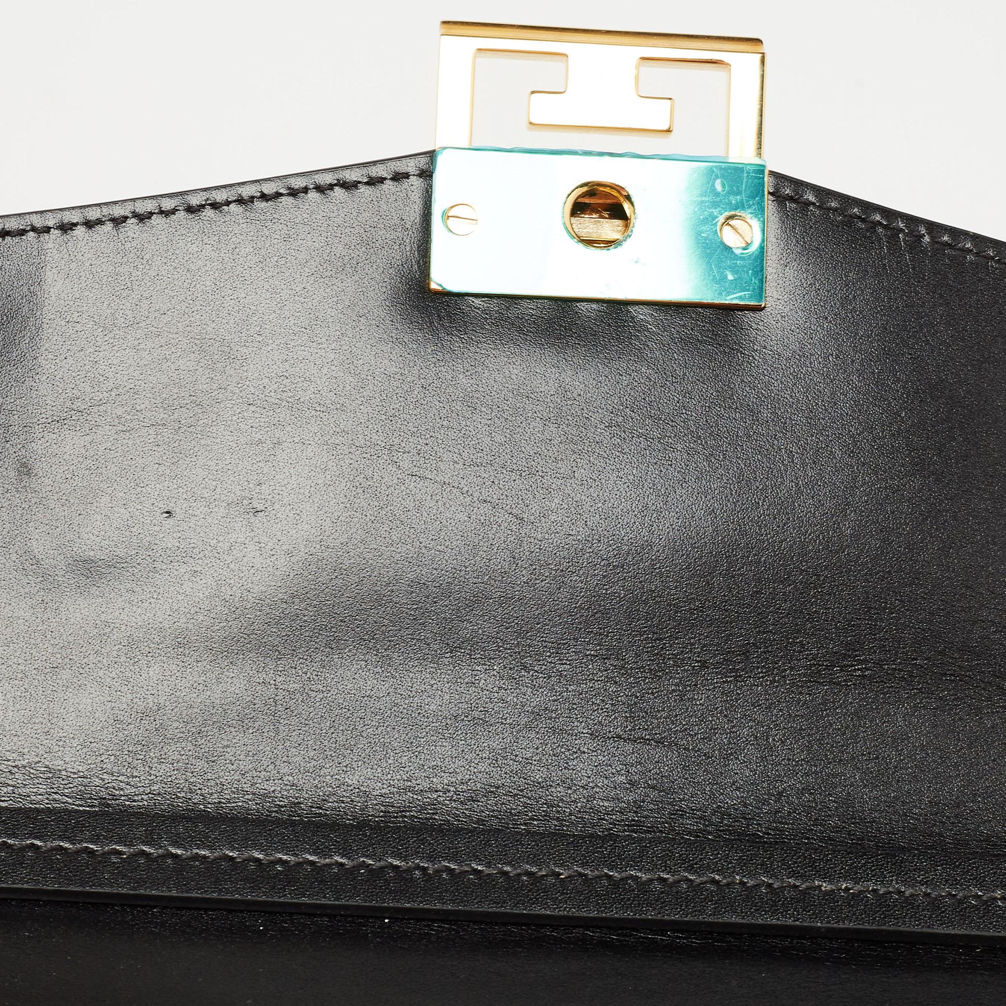 Women's Givenchy Black Glossy Leather Small GV3 Shoulder Bag