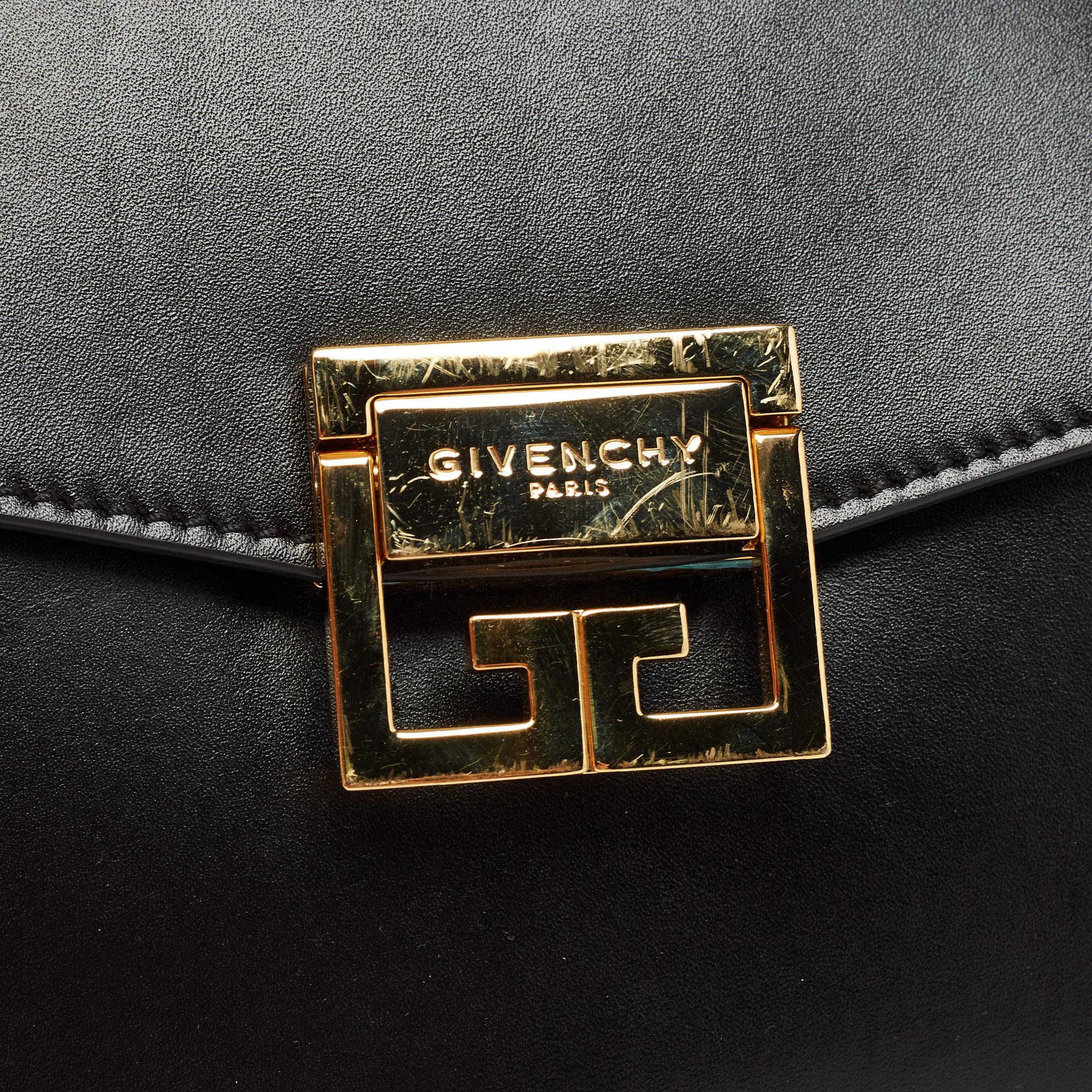 Givenchy Black Glossy Leather Small GV3 Shoulder Bag 3