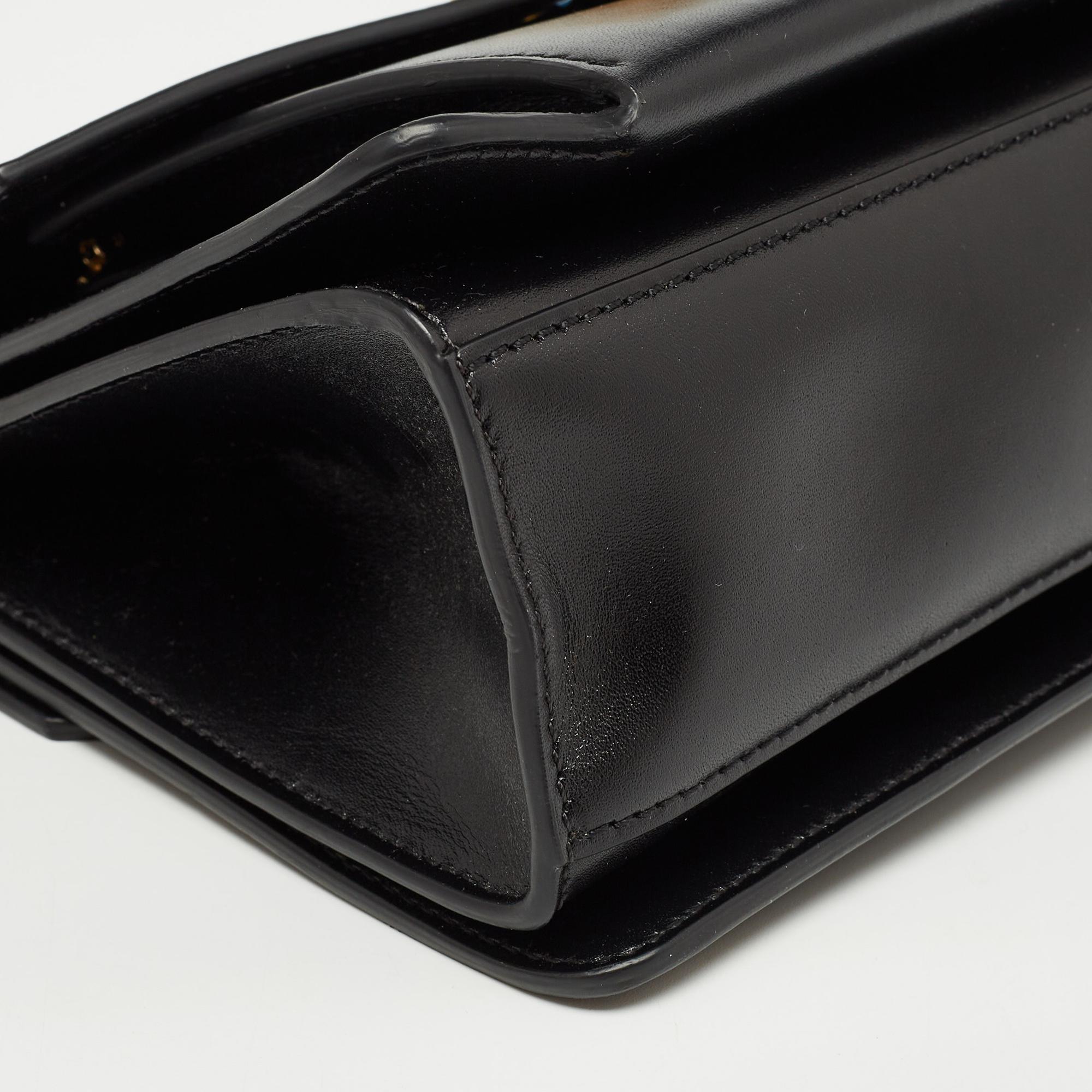 Givenchy Black Glossy Leather Small GV3 Shoulder Bag 5