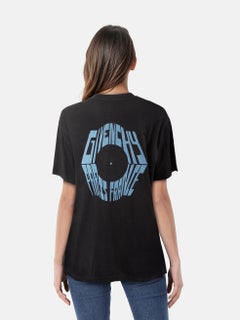Givenchy Camiseta negra con estampado gráfico de logotipo de águila Talla XXL
