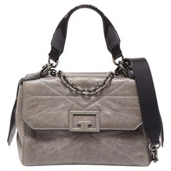 Givenchy Black/Grey Glossy Leather Small ID Top Handle Bag