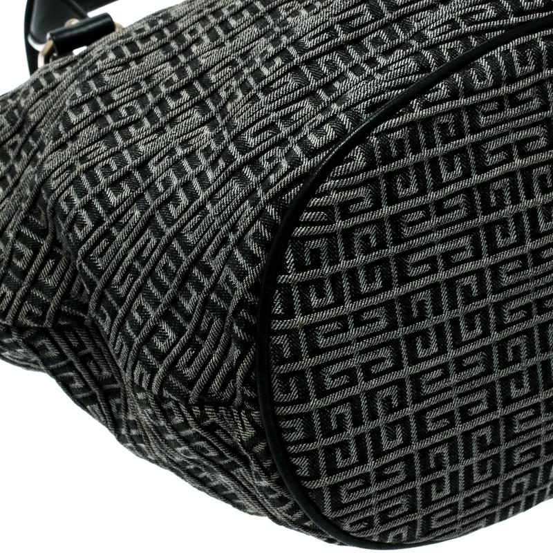 Givenchy Black/Grey Monochrome Signature Fabric and Leather Hobo 3