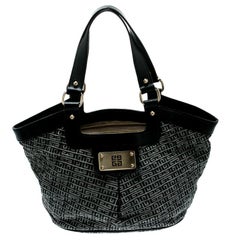 Givenchy Black/Grey Monochrome Signature Fabric and Leather Hobo