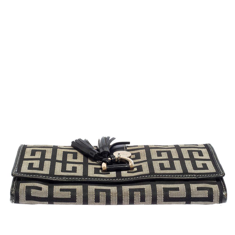 Givenchy Black/Grey Monogram Canvas and Leather Continental Wallet 2