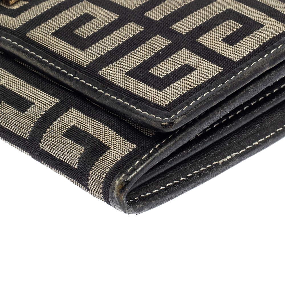 Givenchy Black/Grey Monogram Canvas and Leather Continental Wallet 5