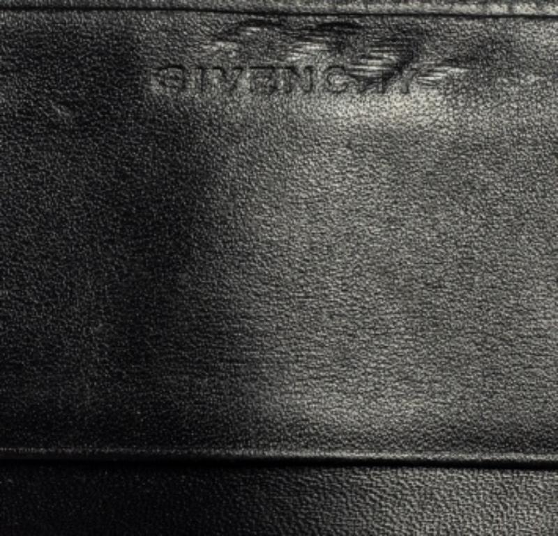 Givenchy Black/Grey Monogram Canvas and Leather Continental Wallet For Sale 5