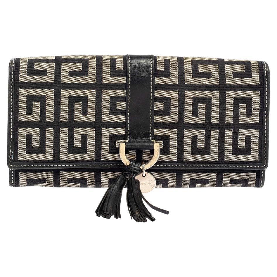 Givenchy Black/Grey Monogram Canvas and Leather Continental Wallet