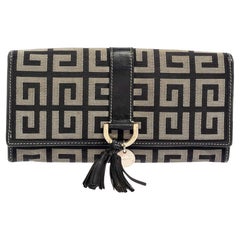 Givenchy Black/Grey Monogram Canvas and Leather Continental Wallet