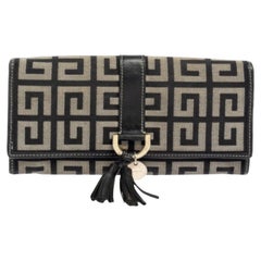 Givenchy Black/Grey Monogram Canvas and Leather Continental Wallet