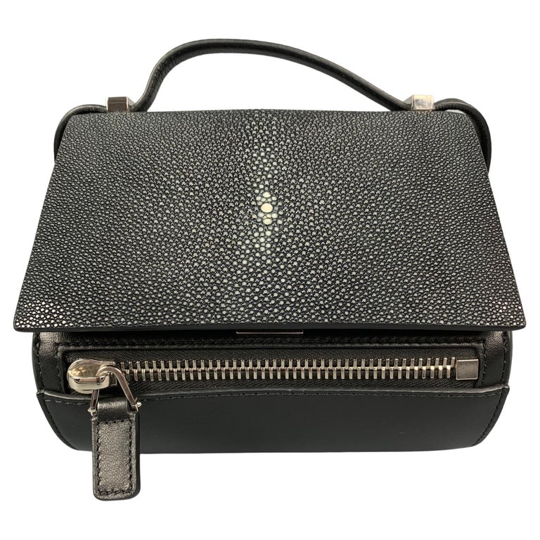 GIVENCHY Black and Grey Stingray Calfskin Mini Pandora Crossbody Bag For  Sale at 1stDibs