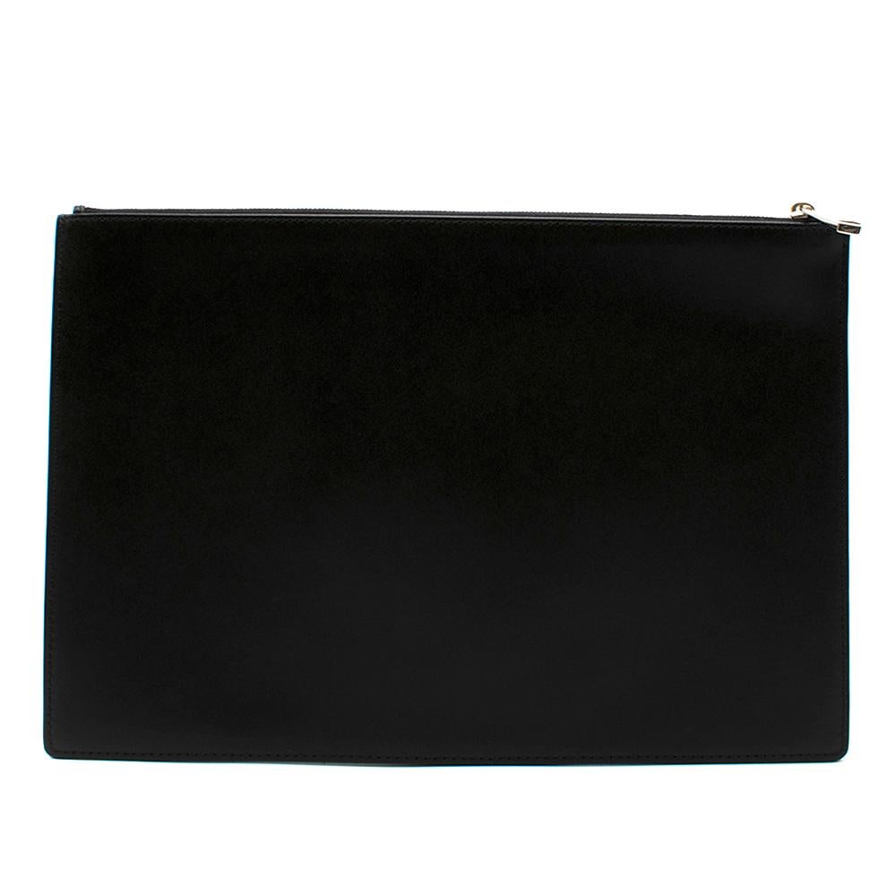 Sold out Givenchy clutch. 

Crafted out of beautiful smooth black leather, this clutch features 'I feel love' stamping boldly on the front. The interior is just the right size for carrying your essentials.

11.5