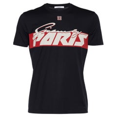 Givenchy Black Jersey Logo Print Motorcross Slim Fit T-Shirt M
