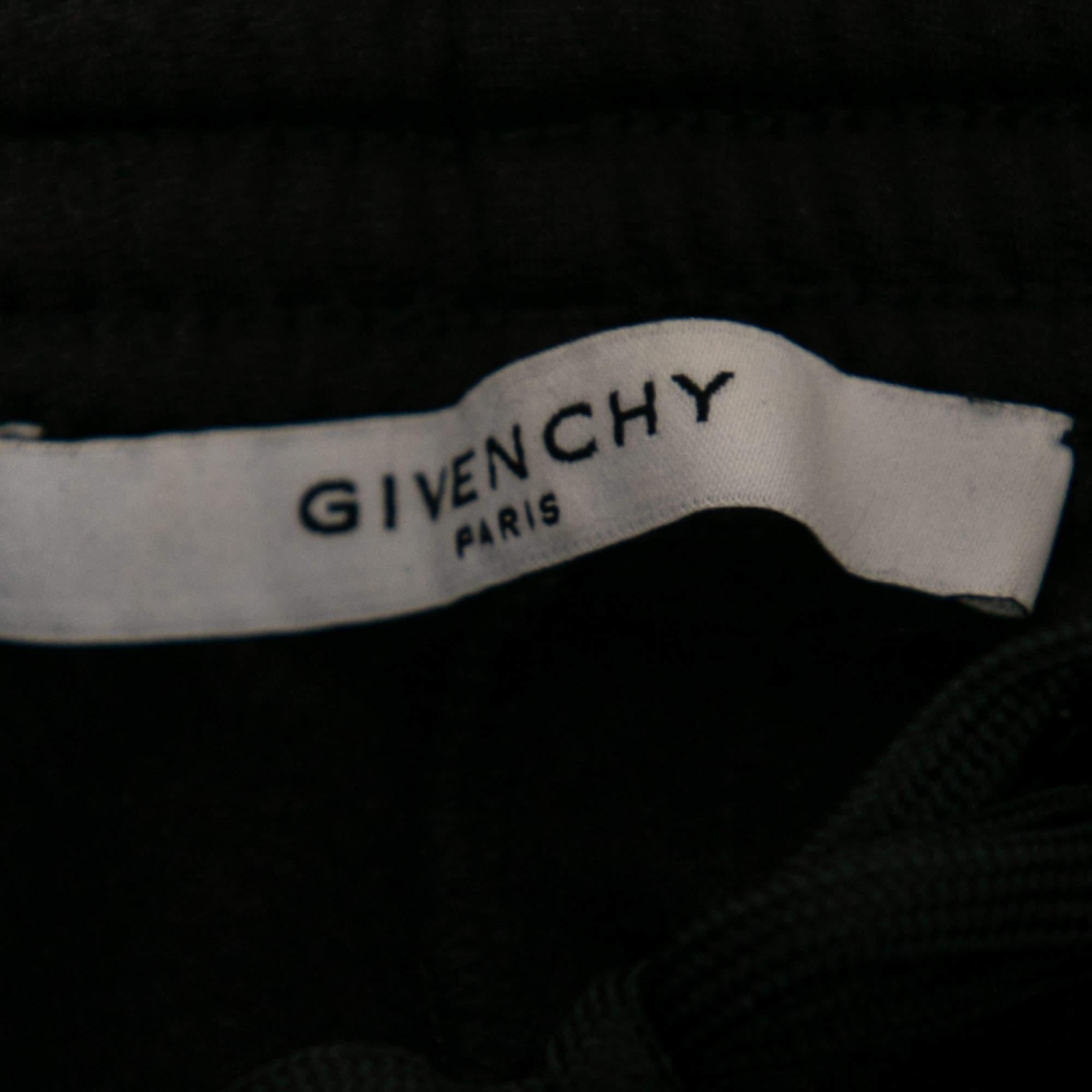 Noir Givenchy - Joggers en jersey noir bordés de bandes avec logo S en vente