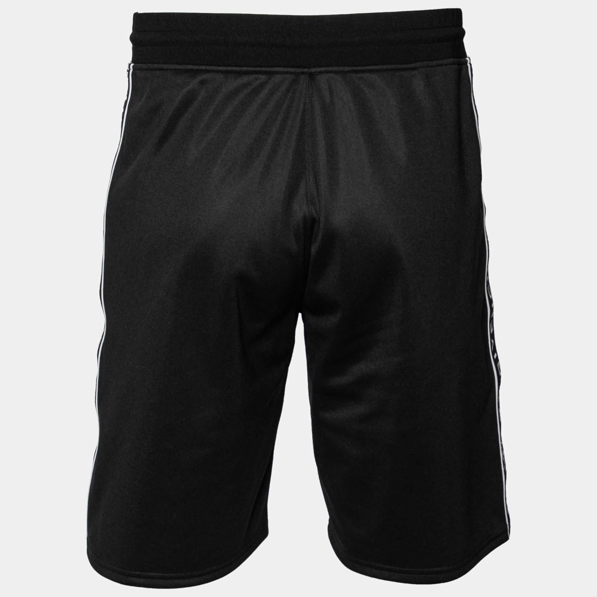 Givenchy Black Jersey Logo Tape Trimmed Shorts M In Excellent Condition For Sale In Dubai, Al Qouz 2