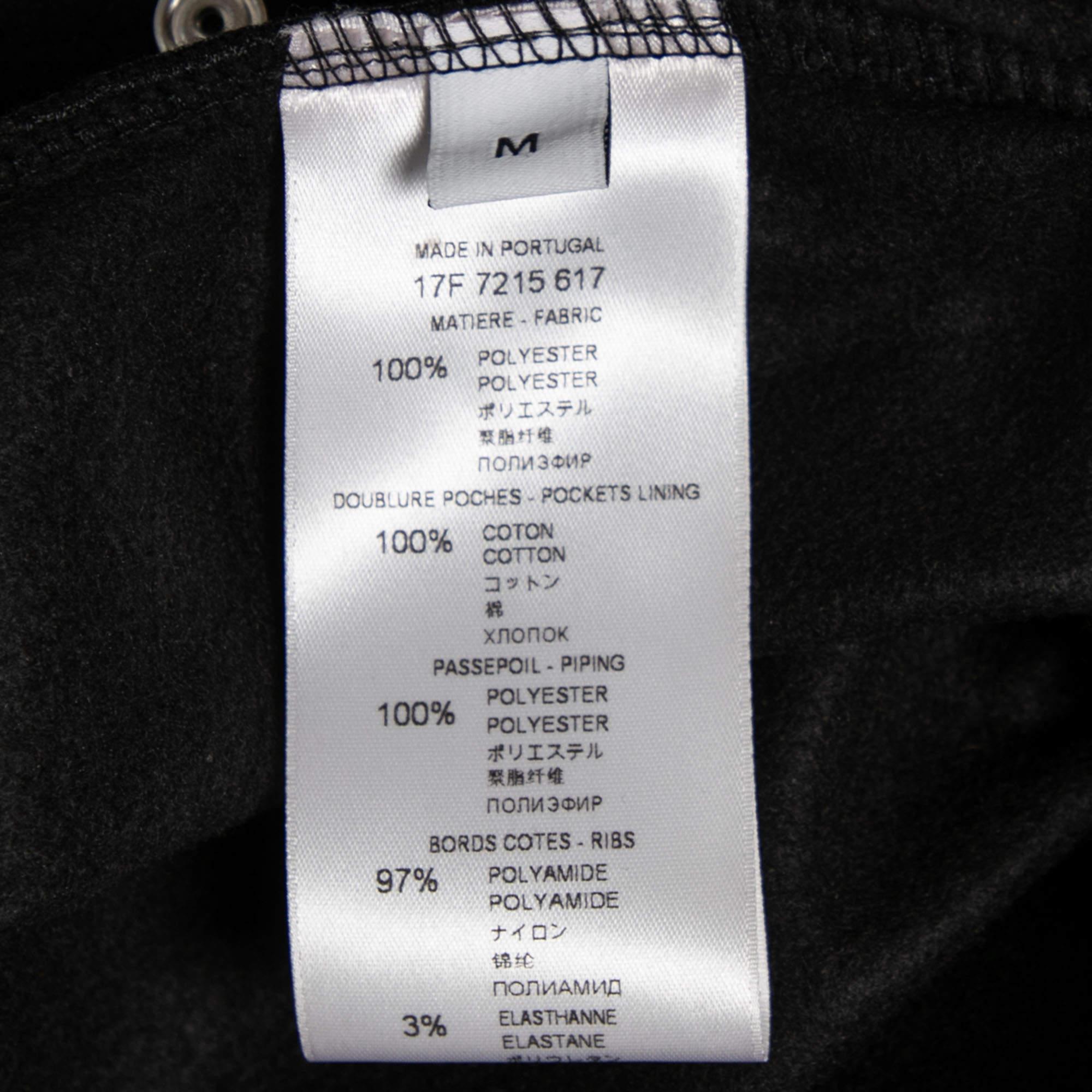 Nero Givenchy - Giacca con zip frontale in jersey nero con logo e nastro adesivo - M