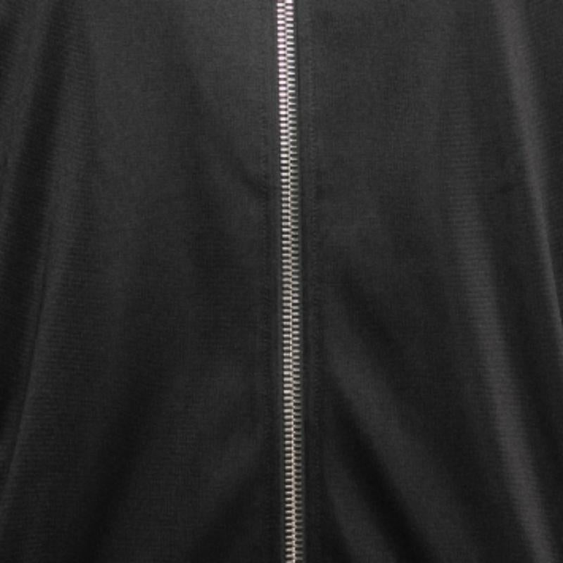Givenchy - Giacca con zip frontale in jersey nero con logo e nastro adesivo - M in vendita 1