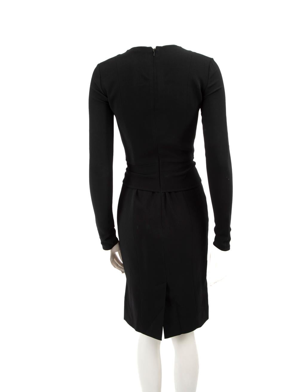 Givenchy Black Knee-Length Belted Dress Size XS In Good Condition For Sale In London, GB