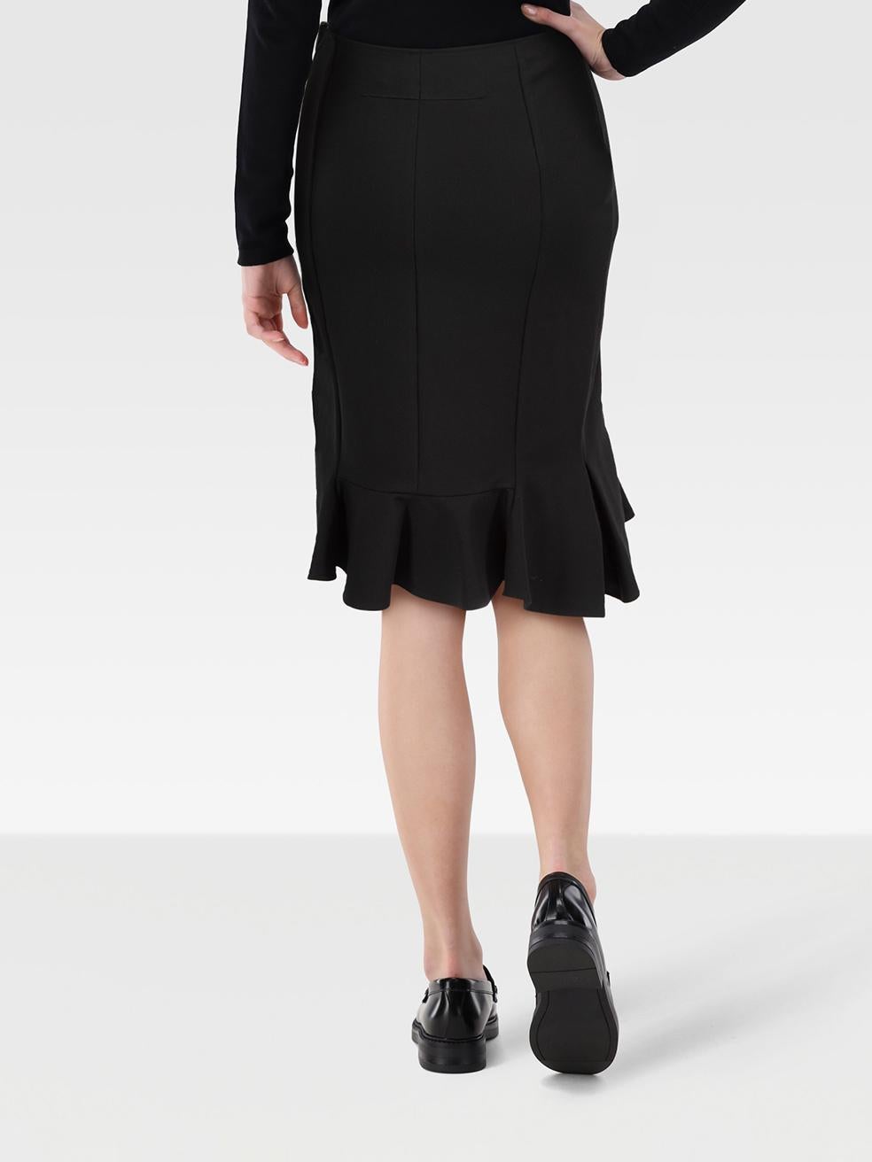CONDITION is Very Good. Hardly any visible wear to the skirt is evident on this used Givenchy designer resale item.
 
 
 
 Details
 
 
 Black
 
 Viscose
 
 Pencil skirt
 
 Knee Length
 
 Ruffle hem
 
 Side zip fastening
 
 
 
 
 
 Made in Italy
 
 
