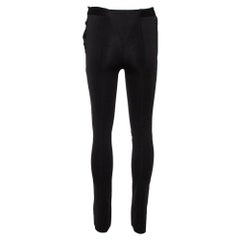 Givenchy Black Knit Button Detail High Waist Leggings XS