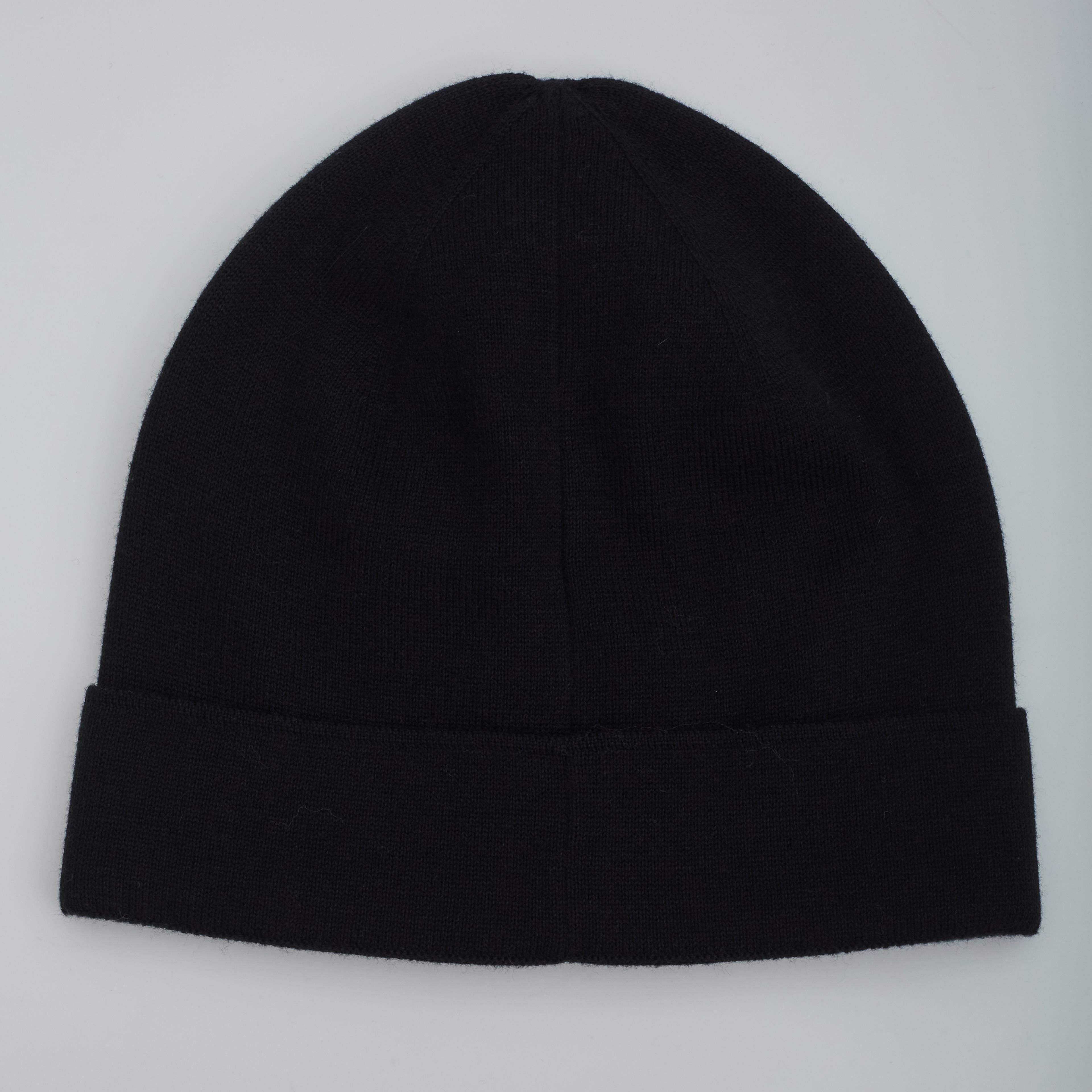 Givenchy Black Knit Cotton Black Logo Beanie For Sale 1