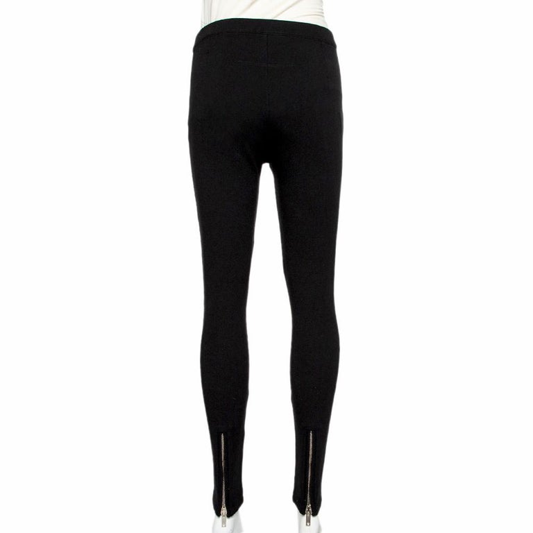Givenchy Black Knit Side Strip Detail Leggings M For Sale at 1stDibs