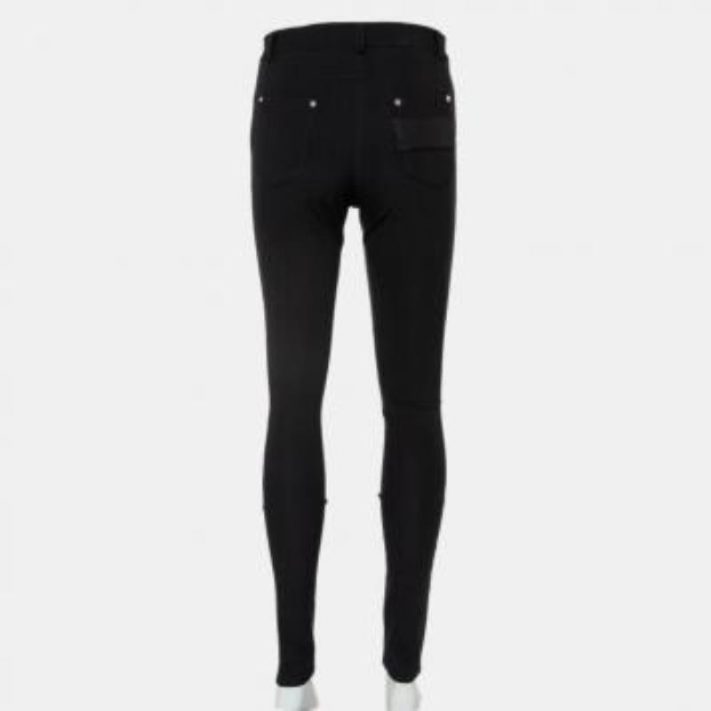 Givenchy Black Knit Skinny Leggings M For Sale 3