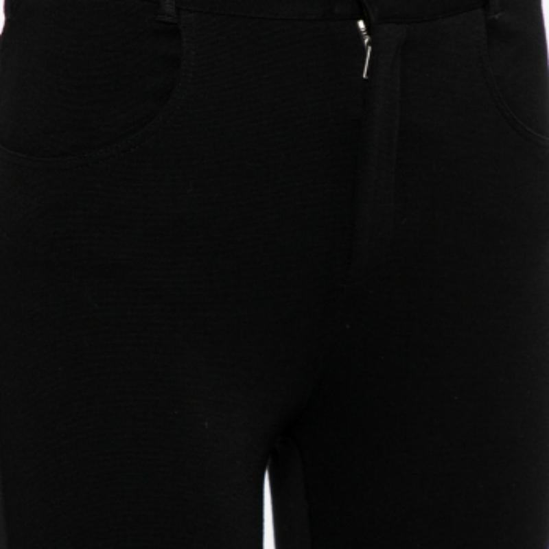 Givenchy Black Knit Zip Detail Leggings M For Sale 6