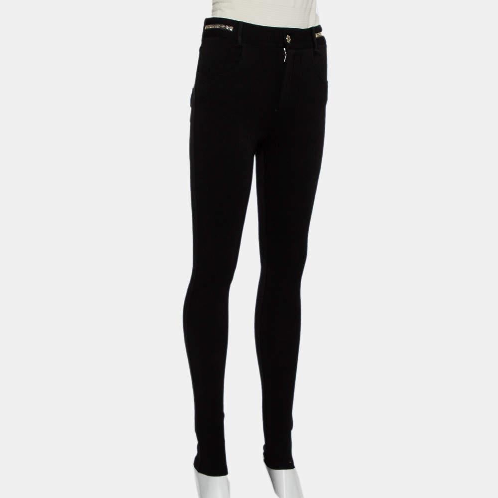 Givenchy Schwarze Strick-Leggings mit Reißverschlussdetails M im Zustand „Hervorragend“ im Angebot in Dubai, Al Qouz 2