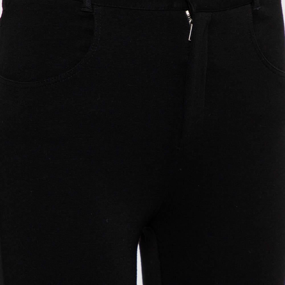 Givenchy Black Knit Zip Detail Leggings M For Sale 1