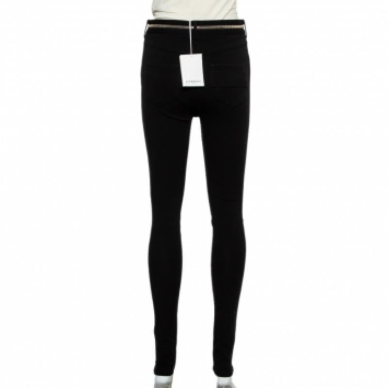 Givenchy Black Knit Zip Detail Leggings M For Sale 2