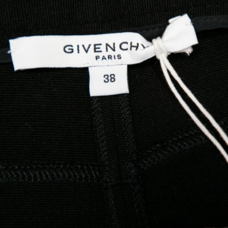Givenchy Black Knit Zip Detail Leggings M For Sale 3