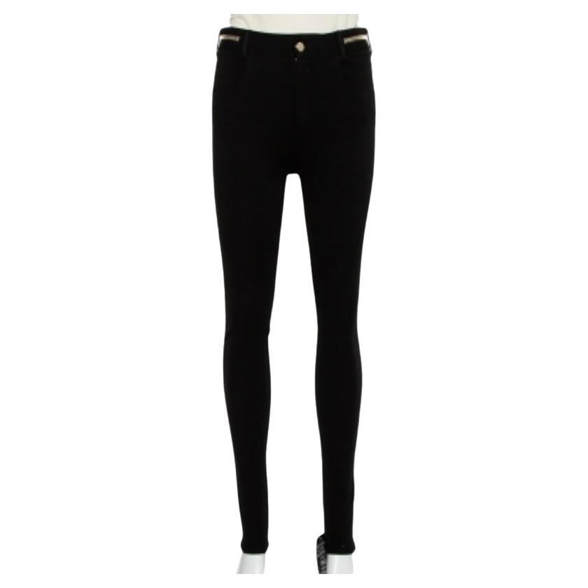 Givenchy Black Knit Zip Detail Leggings M For Sale