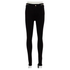 Givenchy Black Knit Zip Detail Leggings M