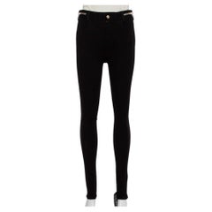 Givenchy Schwarze Strick-Leggings mit Reißverschlussdetails M