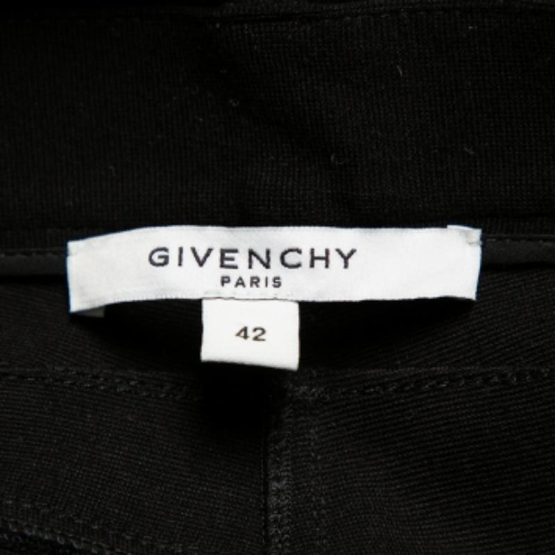 Givenchy Black Knit Zip Front Leggings M In Excellent Condition For Sale In Dubai, Al Qouz 2