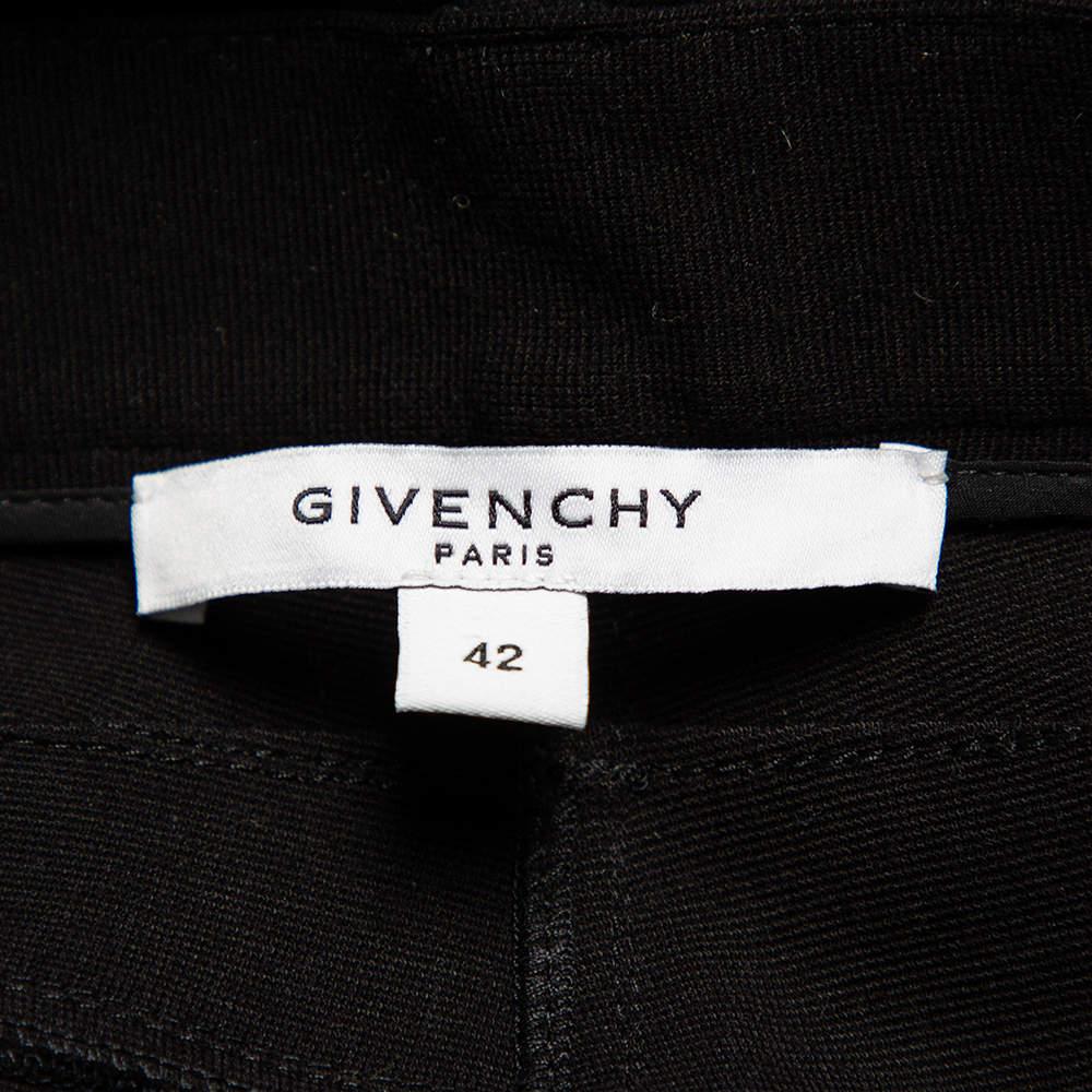 Givenchy Black Knit Zip Front Leggings M For Sale 1
