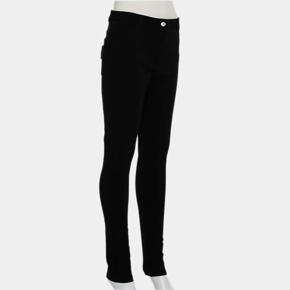 Givenchy Black Knit Zip Front Leggings M For Sale 1